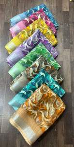 Sari estampado Lilen Tela suave de la mejor calidad Estilo moderno Sari estampado con blusa Fiesta de bodas sin peso y Diwali Adecuado - Product Image 5