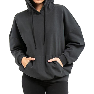 Oversized Heavyweight Cotton Blend Winter Hoodie for Women Custom Embroidery Option <b>Distressed</b> Hem Relaxed Streetwear Fit Lined - Product Image 1