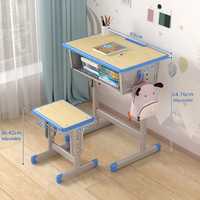 Ensemble bureau et chaise pour enfants avec rangement ouvert et hauteur réglable pour l'étude et les devoirs
