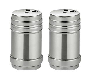 Venta directa Salero y pimentero portátil Tarro de especias Hogar Cocina Dispensador de condimentos Coctelera de metal pulido brillante - Product Image 5