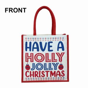 Bolsa de compras de viaje de yute con fuelle rojo y asa acolchada Oferta especial de Navidad Hecho en India - Product Image 1