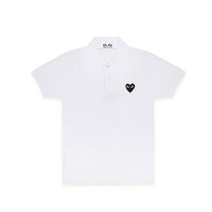 Polo de Alta Calidad para Hombre, Color Negro, con Diseño de Corazón, Anti-Pilling, Oxford y Bordado - Product Image 1