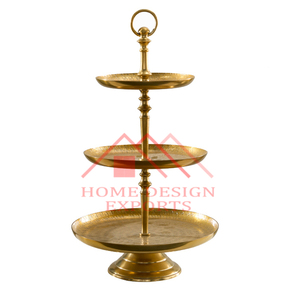 Gold Finished Metal 3 Tier Gold <b>Cake</b> <b>Stand</b> Luxury Home Tabletop Decorative Desert Serving Metal <b>Stand</b> - Product Image 6