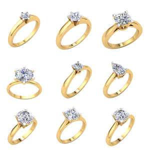 Anillo de diseño clásico de oro de 10 quilates para mujer con 2.28Cts VS Clarity Lab Grown Diamond EF Color Jewelry - Product Image 5