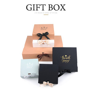 5 uds/10 uds/caja de regalo de cartón negro blanco piel de vaca rojo fiesta embalaje cartón se puede personalizar tamaño Impresión logotipo - Product Image 2