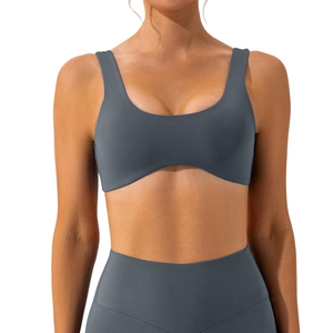 Sujetador Deportivo Sin Costuras de Alta Calidad, Diseño Simple, Gran Soporte, Patrón Sólido, Corte Automatizado, Secado Rápido, Transpirable - Product Image 4