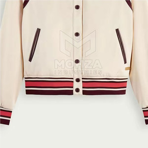 Vestes d'hiver pour hommes de haute qualité 100% coton, col montant, logo sur le devant, style Letterman, vêtements décontractés, faible MOQ, vente en gros - Product Image 5