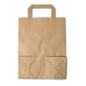 Sacs en papier kraft épais et robustes pour le recyclage, utilisation quotidienne, 22x10x28cm, sacs de courses pour la vente au détail - Product Image 6