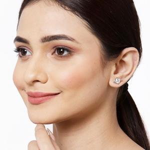 NOVAMART Fine for Swiss Zirconia 925 Sterling <b>Silver</b> <b>Stud</b> <b>Earrings</b> Platinum Plated Mia Solitaire Gift Women & Girls Wholesale Ex - Product Image 5