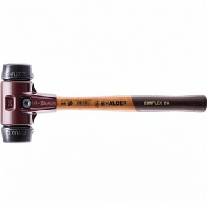 Soft-Faced <b>Hammer</b> 300mm Length 30mm Head Diameter Medium-Hard Wood/Rubber Black HALDER - Product Image 3