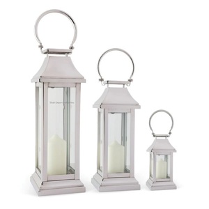 Lanterne à bougie décorative en acier inoxydable et en verre pour la décoration de la maison et du jardin Lanterne en métal suspendue - Product Image 1