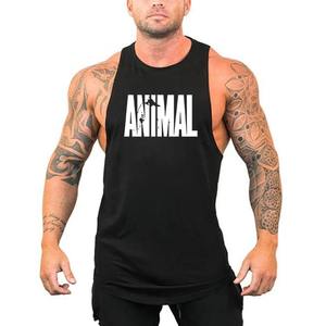 Camiseta sin mangas de gimnasio de verano para hombre, ropa de Fitness de punto con letras de animales, chaleco sin mangas, diseño de camiseta - Product Image 5