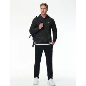 Sweat-shirt en coton 100% brodé avec fermeture éclair, couleur unie, décontracté, polaire, épais, chaud, tricoté, à capuche, ventes chaudes 2025, nouveau, hiver, homme - Product Image 6