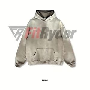 Sudadera con capucha lavada con ácido para hombre, Jersey de algodón personalizado | Sudadera con capucha transpirable de Estilo Vintage para hombre bordado con impresión de logotipo OEM - Product Image 1