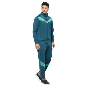 Men's Sporty Tracksuit Full Zip Color Blocking Polyester Cotton Blend Breathable Regular Fit Autumn Wear With Side Pockets - Product Image 5