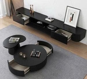 ชั้นวางทีวีสไตล์โมเดิร์น ชั้นวางทีวีติดผนัง ทำจากไม้ หุ้มด้วยวัสดุ MDF ที่ทนทาน กันน้ำ - Product Image 5