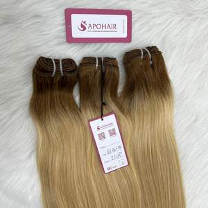 Hot Selling Virgin Ombre Straight Wave Cuticle Aligned Human Hair Extensions Double Weft Vendors' Wigs Chinese Hair Style - Product Image 5