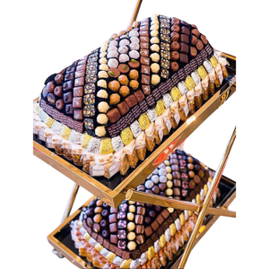 Handcrafted Gold Chocolate Tray Elegant Design <b>Hotel</b> Ware Chocolate Serving <b>Trolley</b> Sweets Desserts Holder For Special Occasions - Product Image 1