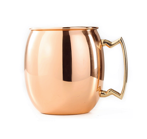 Taza de Jugo de Lima y Menta de Tamaño y Forma Personalizados, Diseño Simple, Taza Moscow Mule de Cobre Martillado con Asa de Latón - Product Image 3