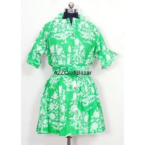 Venta al por mayor de las mujeres de algodón Maxi vestido de la mano de bloque impreso Casual vestido de noche de manga corta de ajuste suelto nuevo estilo de impresión de algodón puro - Product Image 5