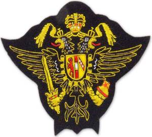 1ST QUEEN'S DRAGOON GUARDS BLAZER BADGE Badges et patchs de broderie professionnelle régimentaire faits à la main Marque de vêtements de mode 3D - Product Image 1