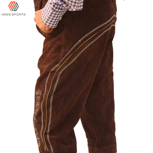 Hot Sale Bavarian Leather Lederhosen Shorts New Mens Ledhosen Oktoberfest <b>Knee</b> Length Quick Dry Breathable Drawstring Closure - Product Image 3
