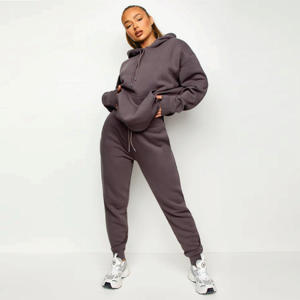 60% coton 40% polyester à base de polyester surdimensionné bas de survêtement pour femme en ardoise douce - Product Image 3