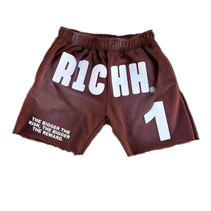 Short en coton 100% éponge de créateur OEM pour hommes, avec écusson imprimé personnalisé brodé, shorts vintage délavés à l'acide et délavés au soleil - Product Image 6