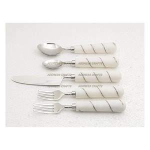 Ensemble de couverts de style de luxe en acier inoxydable avec manche en marbre Prix de gros Ensemble de couverts de table avec manche en marbre personnalisé - Product Image 1