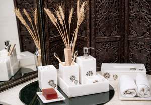 ชุดเครื่องจ่ายผ้าเช็ดปากหินอ่อนคุณภาพสูงอุปกรณ์ในห้องน้ำดีไซน์ชั้นนำ - Product Image 4