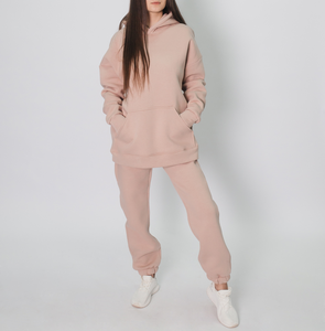 Sweat à capuche oversize pour femme 100% coton-polyester polaire 280 GSM lavage à l'acide et techniques imprimées pour l'hiver - Product Image 4
