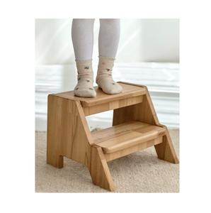 Compact Wooden <b>Step</b> <b>Stool</b> with Two <b>Steps</b> Solid Timber Build Ideal for Kids Bathrooms <b>Kitchen</b> Counters and Bedrooms - Product Image 6