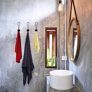 Ganchos de entrada rústicos incluidos con tornillo de Metal, decoración negra, ganchos para abrigos rústicos montados en la pared, organizador Vintage Doble - Product Image 4