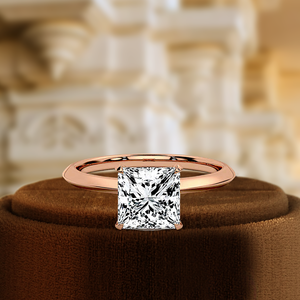 Anillo de Compromiso Solitario con Diamante Cultivado en Laboratorio, Corte Princesa, 1 Quilate, Certificado IGI, Oro Amarillo de 14k, Anillo de Bodas para Regalo de Aniversario - Product Image 5
