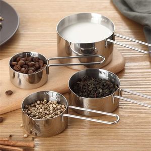 Cuillère à mesurer Portable pour la maison cuisine lave-vaisselle 4 pièces en acier inoxydable tasses à mesurer ensemble pour la cuisson des sels sucre - Product Image 1
