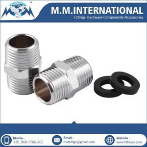 Bonne qualité Embros marque laiton Extension mamelon fileté raccords chromés modèle laiton tuyau mamelon 1 an de garantie indien - Product Image 4