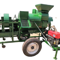 Machine à battre le maïs de 4 tonnes de capacité / Batteuse multifonctionnelle automatique diesel pour sorgho, soja et haricot mungo