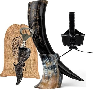 Ouvre-bouteille en bois rustique et corne de buffle fabriqué à la main pour bars et soirées ensembles de bar - Product Image 5