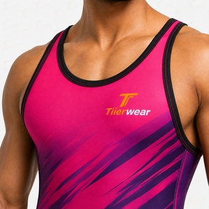 Combinaison de lutte professionnelle en lycra extensible, uniforme athlétique ajusté, séchage rapide, respirant, vêtements de sport pour l'entraînement et la compétition - Product Image 6