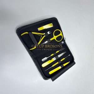 Manicure <b>Set</b> Professional 8-in-1 <b>Nail</b> Clippers Yellow Kit Pedicure Care Tools Stainless Steel Women Grooming Box 20Pcs Travel - Product Image 3