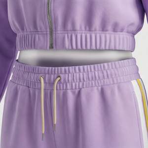 Conjuntos Deportivos de Dos Piezas para Mujer, Chaqueta con Cremallera y Pantalones con Cintura Elástica, Logotipo Personalizado OEM, Precio al por Mayor - Product Image 5