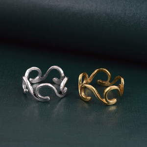 Luxury Fashion Boho Wave <b>Ring</b> Boho Brass <b>Ring</b> for <b>Women</b> 18k Gold Plated Minimal Ocean Silver Plated Wave <b>Rings</b> for Wholesale OEM - Product Image 1