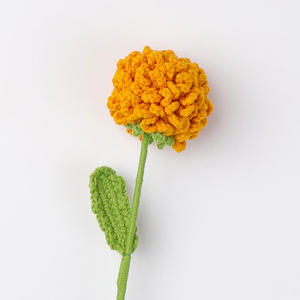 Finished Crochet Ping Pong Chrysanthemum Branches Fluffy Hand-knitted Yarn <b>Artificial</b> Flowers Puff Flower <b>Bouquet</b> for Decoration - Product Image 6