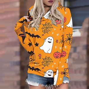 Sweat à capuche sport décontracté en molleton tissé surdimensionné pour femme avec logo graphique imprimé sur le devant, personnalisé, hiver, vente en gros, OEM - Product Image 4