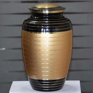 Brass Cremation Urn Handmade Funeral Jar for Human and Pet Ashes Indian Memorial Keepsake - Product Image 1