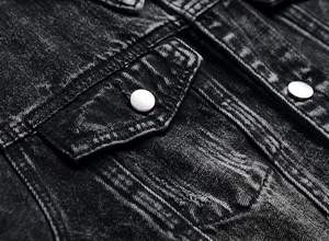 Veste en jean pour homme, veste en jean décontractée, déchirée, coupe ajustée, veste de camionneur extensible, manteau en jean décontracté classique - Product Image 2