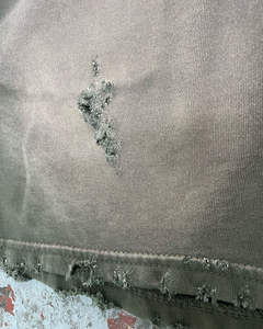 Short de lavage à l'acide avec logo patch en détresse personnalisé Vêtements d'été pour hommes Short de planche en coton éponge français délavé au soleil vintage motif - Product Image 5