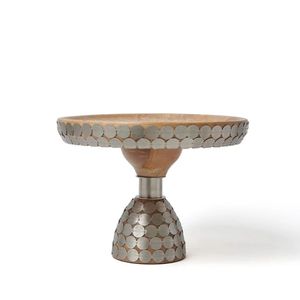 Classic Wooden <b>Cake</b> <b>Stand</b> With High Quality MOP Work for <b>Cake</b> Pastries Serving Server <b>Stand</b> Parties Table Top Usage - Product Image 6