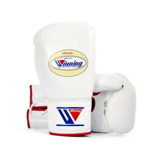 Gants de boxe à lacets de haute qualité pour le concours personnalisé de boxe-Dentelle blanche et rouge - Product Image 1