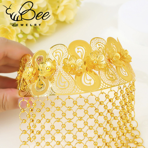 Nouvel ensemble de bijoux de mariage italien luxueux plaqué or 24 carats, collier long ajouré et boucles d'oreilles pour les mariées nigérianes - Product Image 4